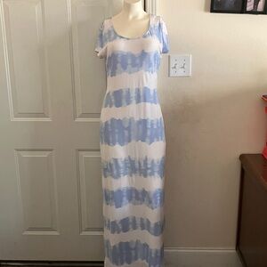 Derek Heart Sky Blue and White Maxi Dress